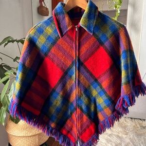 Vintage Pioneer Wear Cape/Poncho Metal Front Zipper | One Size Womenswear